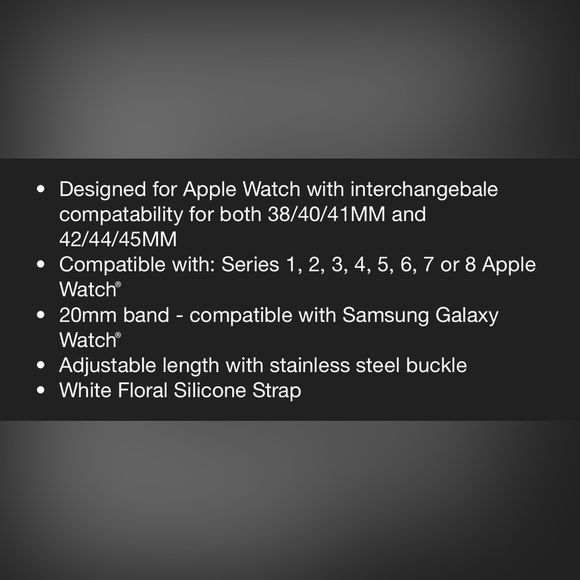 Kate Spade white floral watch band NWT - Picture 4 of 6